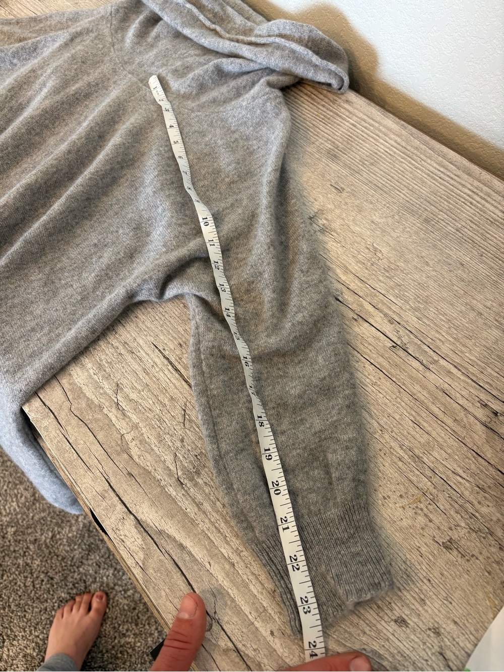 Magaschoni 100% Cashmere Sweater Gray Cowl Neck Tunic Pullover Women’s Large - Picture 12 of 15